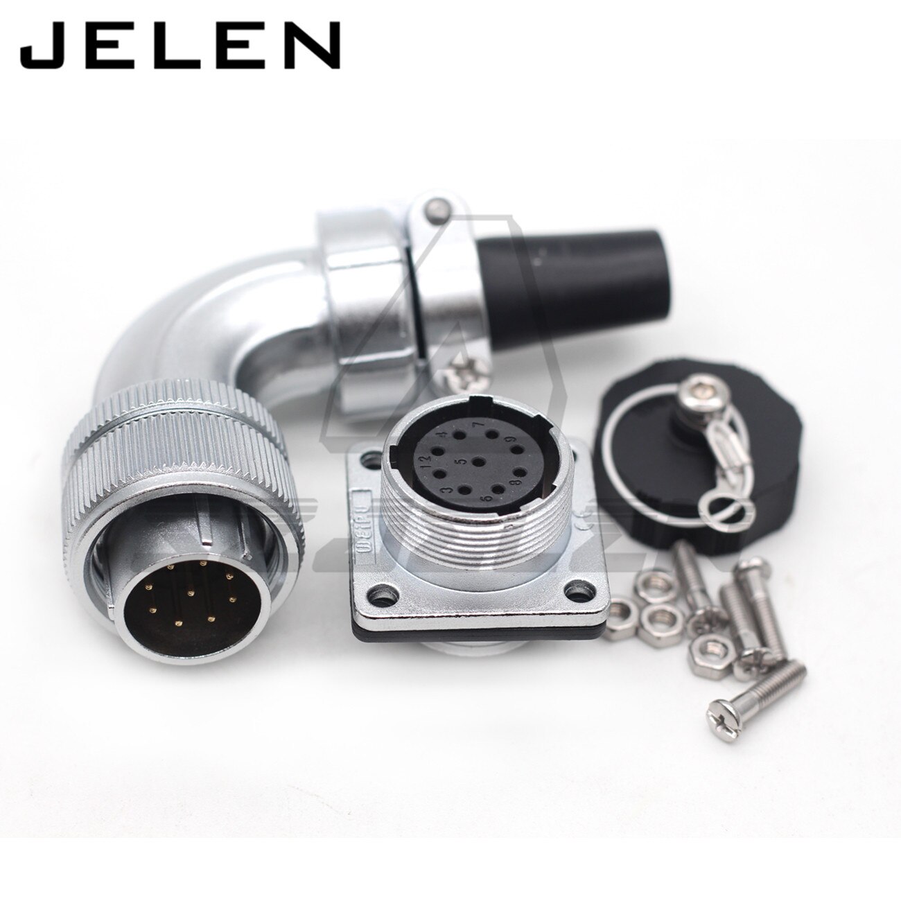 WEIPU WS20 serie 2 3 4 5 7 9 10 12 pin Right angle elbow plug socket connector, Metal waterproof connector IP67