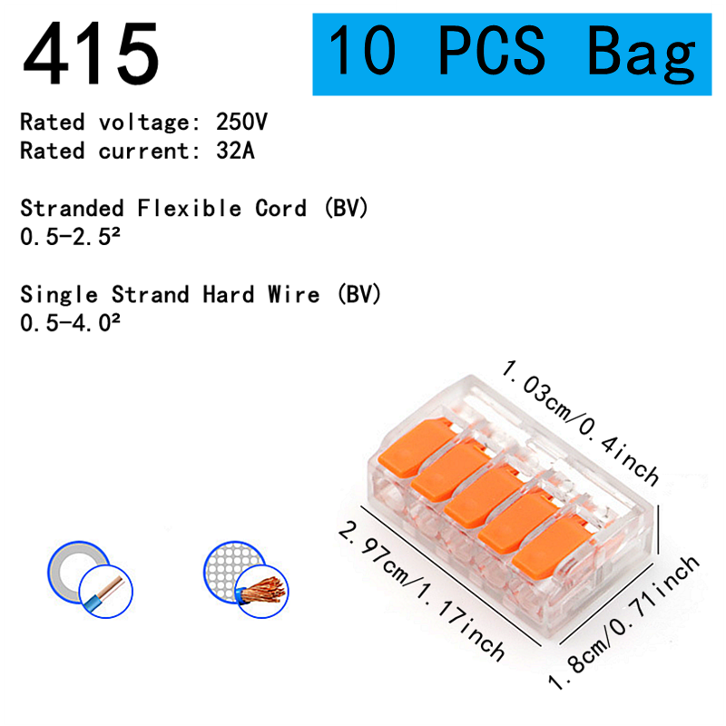 10-75 Pcs Orange Universal Type Quick Plug-in Term... – Grandado