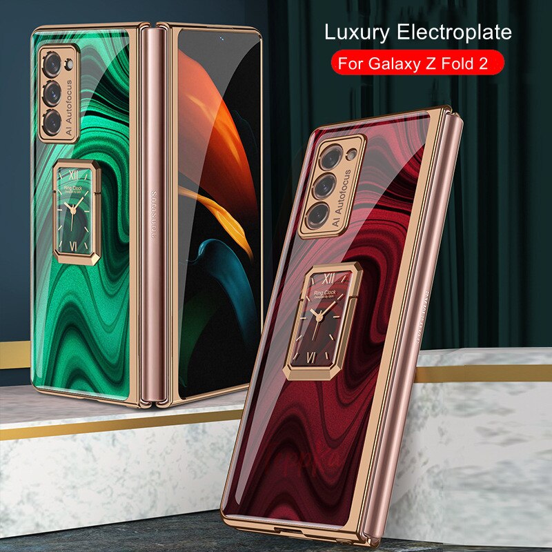 Szklany futerał na palec do Samsung Galaxy Z Fold 2 5G pokrowiec na ramkę uchwyt na twardą osłonę ochronną do Galaxy Z Fold2 5G