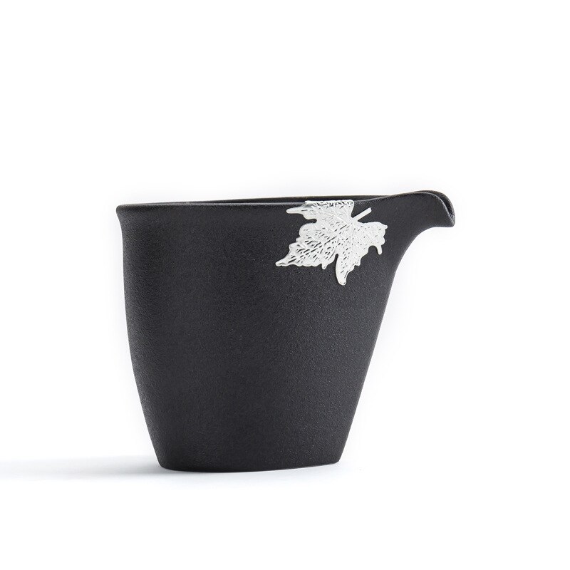 Black Pottery Pitcher Ceramic Public Cup Tea Pot Tea Stoneware Tea Pitcher Tea Strainers Cup TeaSet Siteel TeaCup with Filter