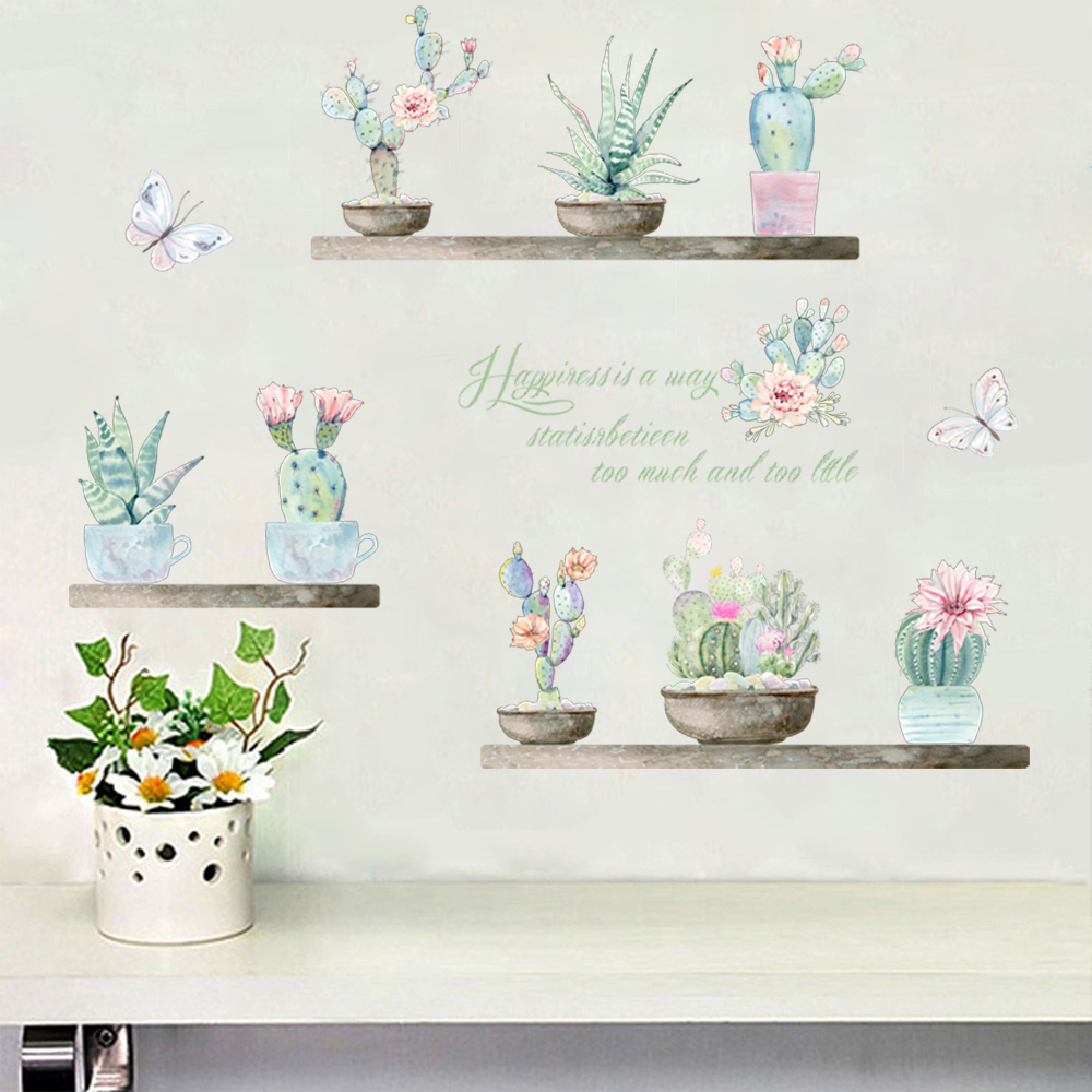 Tropiske tre blader blomst flamingo veggklistremerker diy grønne plante blad veggdekor til stue hjemmeinnredning veggmalerier: Multi