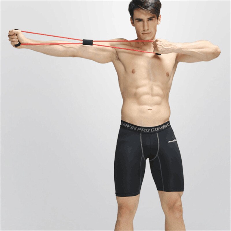 Gym 8 Word Elastic Band Chest Developer Rubber Expander Rope Sports Workout Resistance Bands Fitness Equipment Yoga Training
