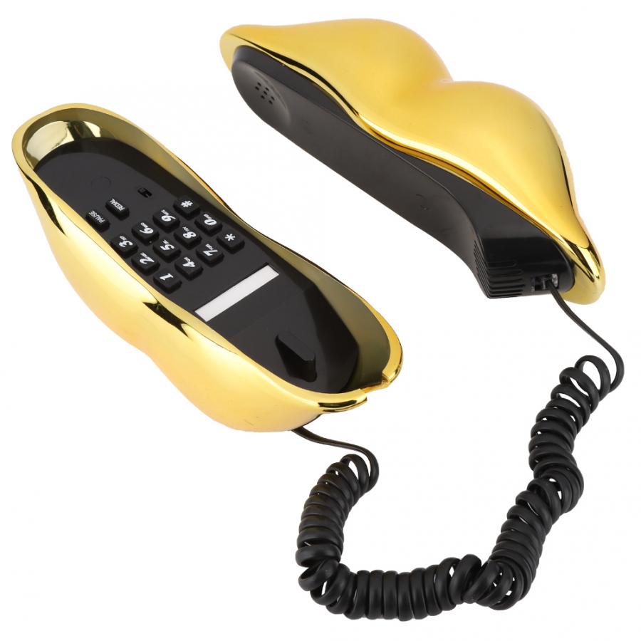 Hemtelefon röd läpp telefon fast telefon europeisk stil stationär telefon för hemmakontor
