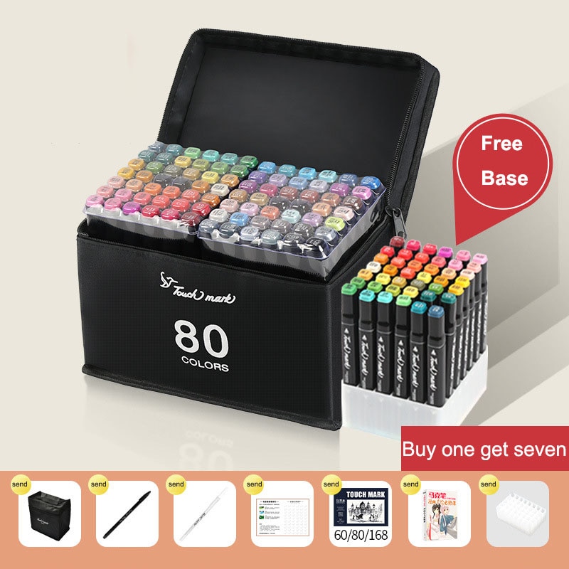 12/24/36/48/60 Colors Dual Tip Fine Liner Art Marker Pens Set Watercolor Drawing Painting Markers Pen Brush Schoo