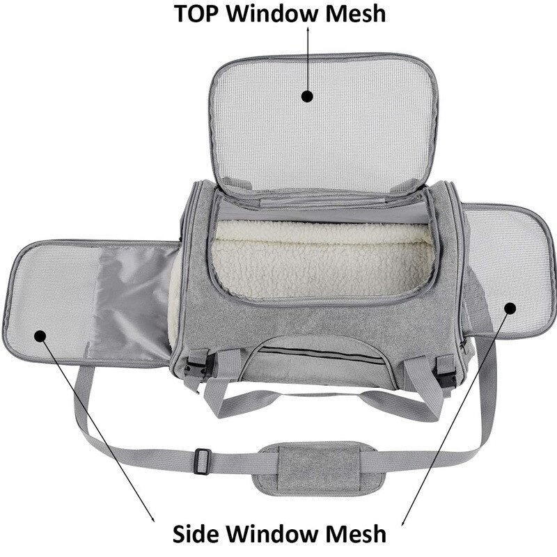 Pet Carrier Travel Cat Carrying Bag Portable Pets Backpack Breathable Car Safety Seat Cat Strap Multifunctional Foldable Pet Bag