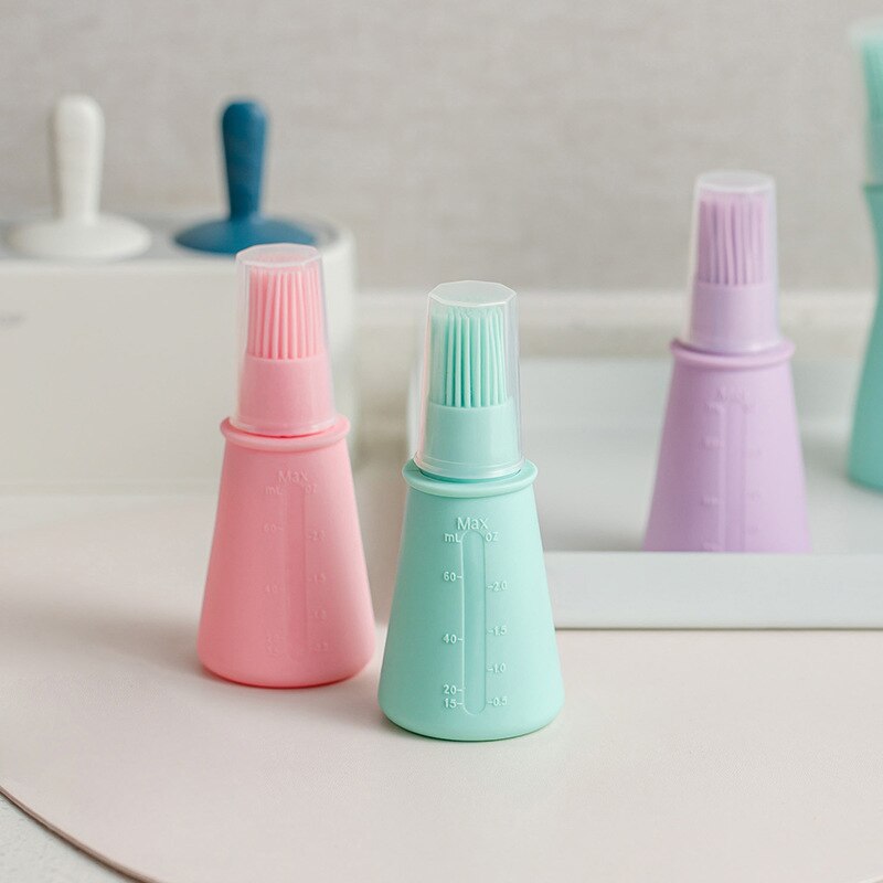 Resistant Baking Oil Control Barbecue Brush Silicone Oil Bottle Brush With Cover Oil Pastry Kitchen Baking BBQ Tool Kitchen Tool
