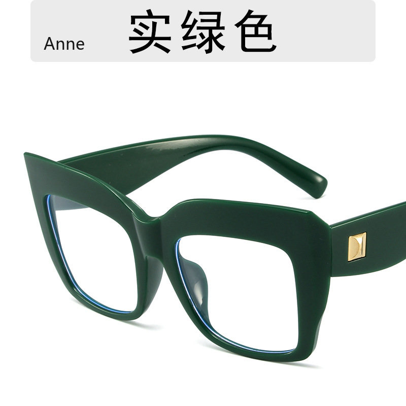 Monturas de gafas cuadradas de gran tamaño para mujer, gafas de azul antiluz azul, lentes ópticos, gafas grandes de de lujo para mujer: Naranja