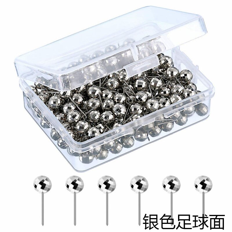 100/200 pièces tête de boule broches punaises multicolore broche à coudre pratique couture décoration épingles bricolage artisanat ornement couture outil: Silver / 200pcs