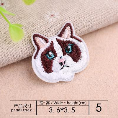 Borduurwerk Kat Hoofd Patch Baby Kleding Patch Rugzak Decoratie Kleine Applique Kleine Ijzer Op Patch: 5