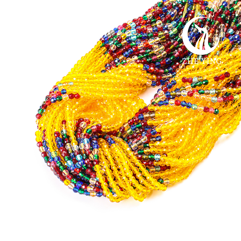 Zhe Ying 10 Strands/lot Gradient Fuchsia Ruby Color Bead Hydro Faceted Crystal Glass Beads for Bracelet DIY Jewelry Accessories: Orange