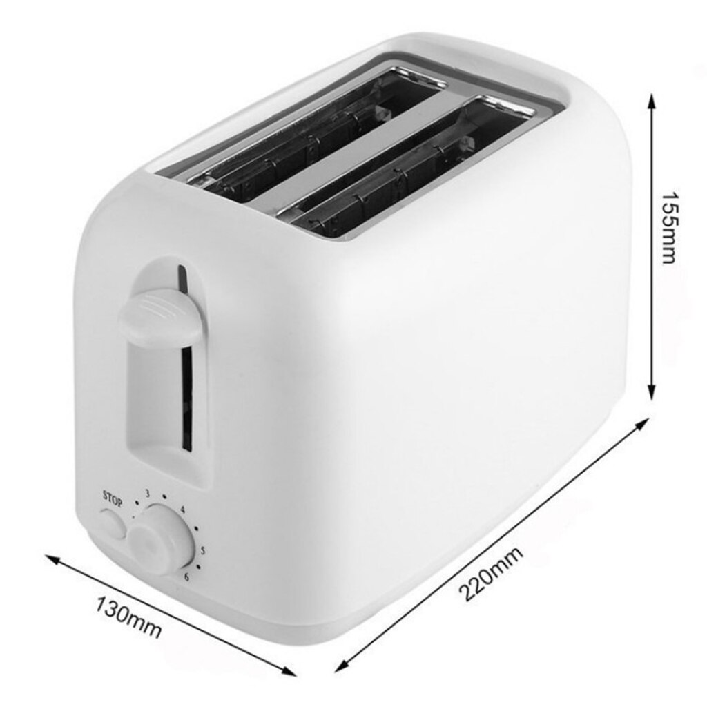 2 Slice Automatic Bread Maker Electric Mini Breakfast Bread Baking Machine Kitchen Appliances