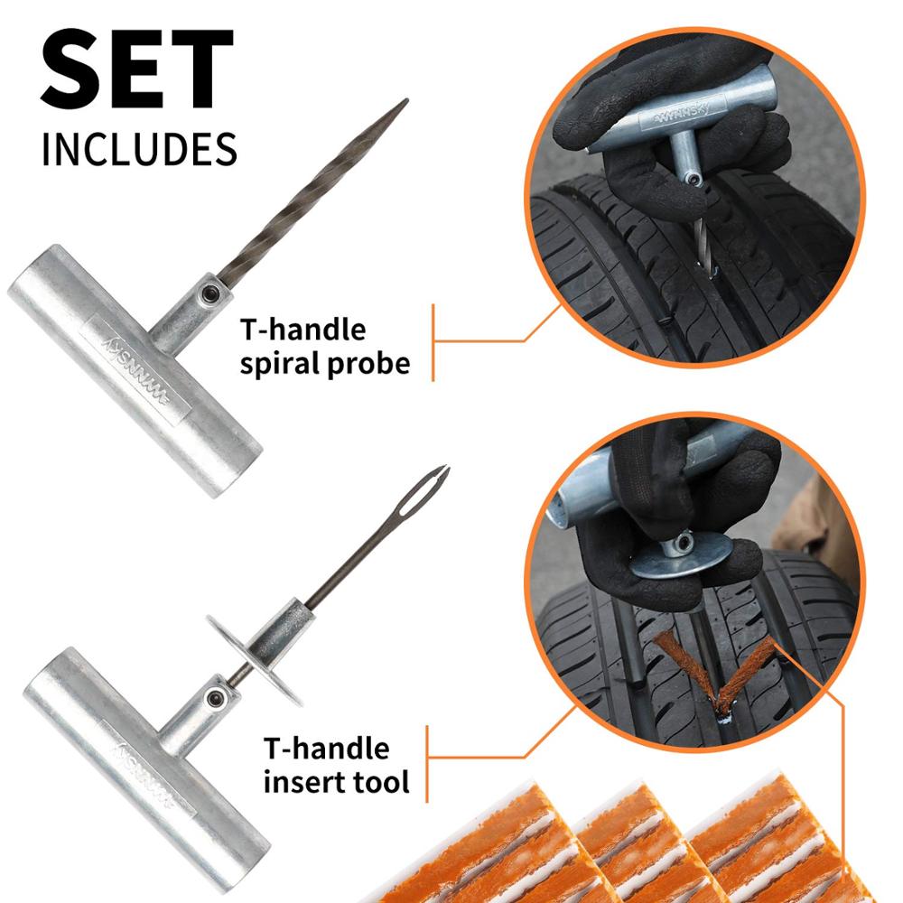 Tire Repair Kit Car Van Motorcycle Bike Tire Repair Tools Emergency Heavy Duty Tubeless Tire Puncture Repair Kit
