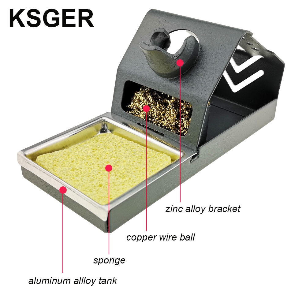 Soporte de aleación de Zinc KSGER DIY T12, hierro para soldar FX9501, marco de mango, soporte de estación OLED para almohadilla de silicona con mango de acero inoxidable