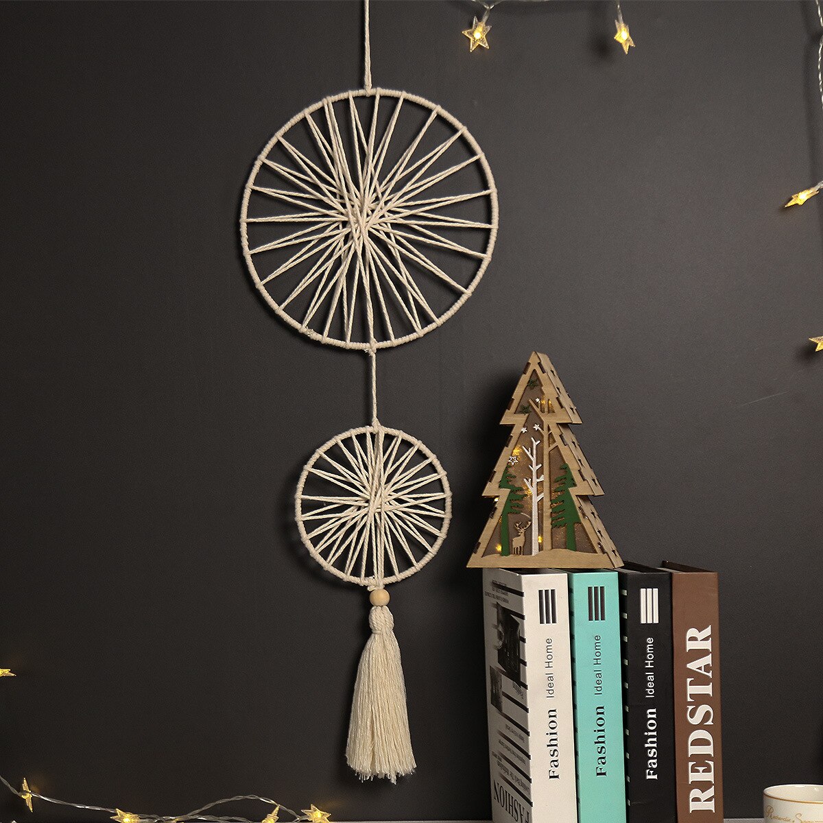 Nowoczesne proste gobelin ręcznie tkane bawełny i lnu makrama okrągłe ściany wiszące tło wystrój elegancki prezent ozdoby