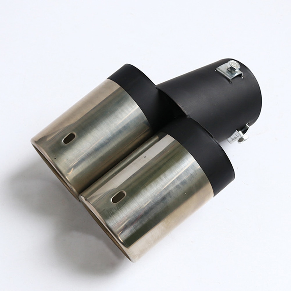 Universal Car Vehicle Exhaust Muffler Double Tube Stainless Steel Tail Pipe Auto Accessories