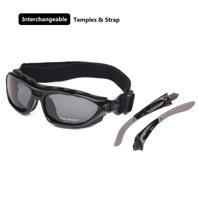 Motorcycle Goggles Gepolariseerde Clear 2 Pairs Dag Nacht, Fietsen Zonnebril Tempels Band Verwisselbare, Helm Bril