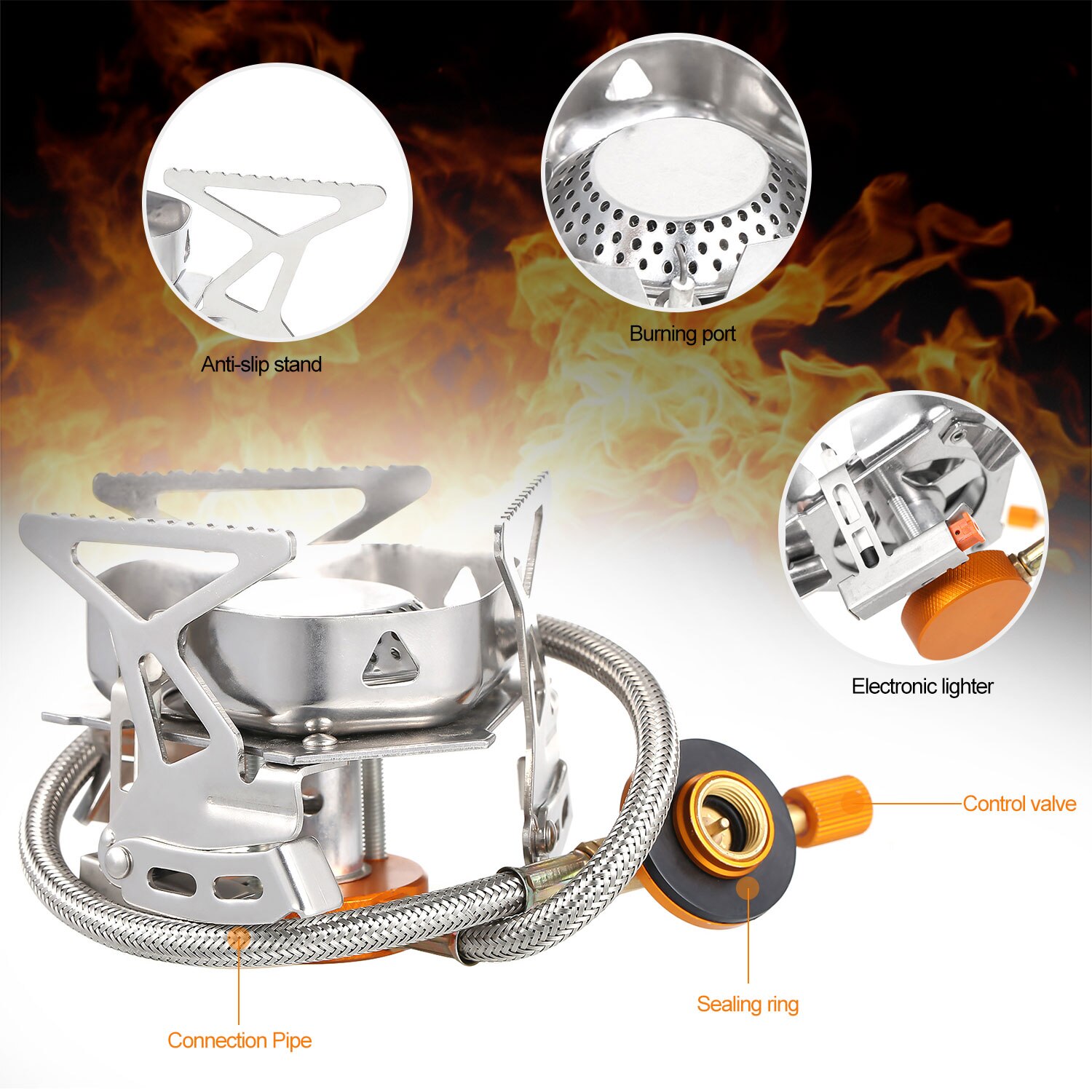 Outdoor Gas Stove Camping Folding Gas Burner Hiking Portable Folding Split Stove Camping Gas Stove for Cooking Hiking