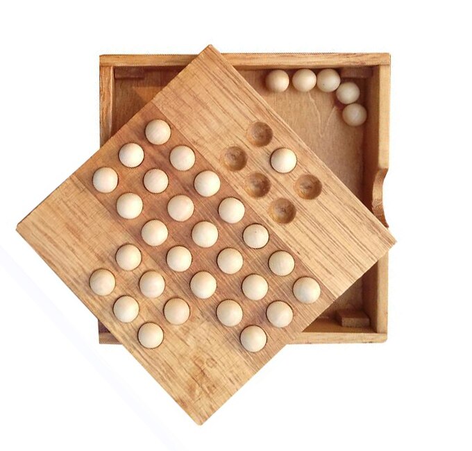 14cm Klassische Anbindung Solitär Solo Edle Puzzle IQ Geist Gehirn Teaser Rätsel Bord Holz Spiel Spielzeug für Erwachsene freundlicher