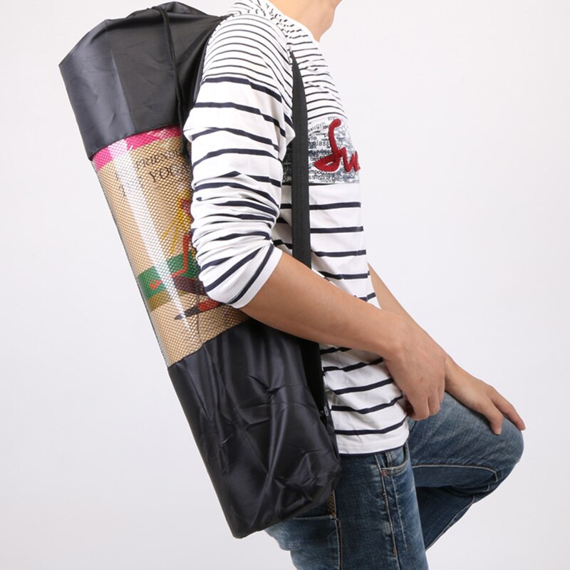 Tragbare yogamattentasche aus nylon mit netzeinsatz in der mitte, pilates-tragetasche, sporttasche, waschbar, verstellbarer gurt, leichte sporttasche, einfach zu tragen