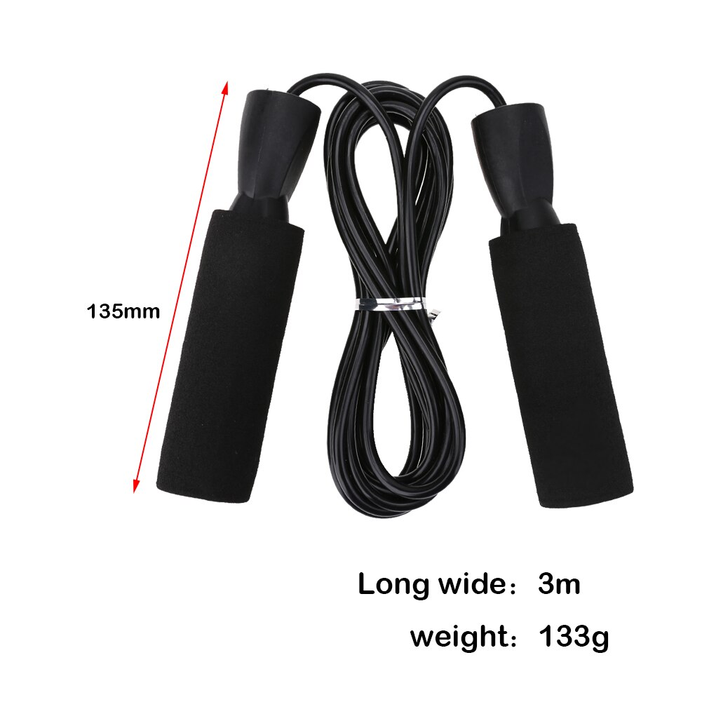 Portable Rope Skipping Fitness Jump Ropes Adjustable Rope Fitness Ball Bearing Jumping Rope Jump Skip Home Fitness Gym Fitness: Black
