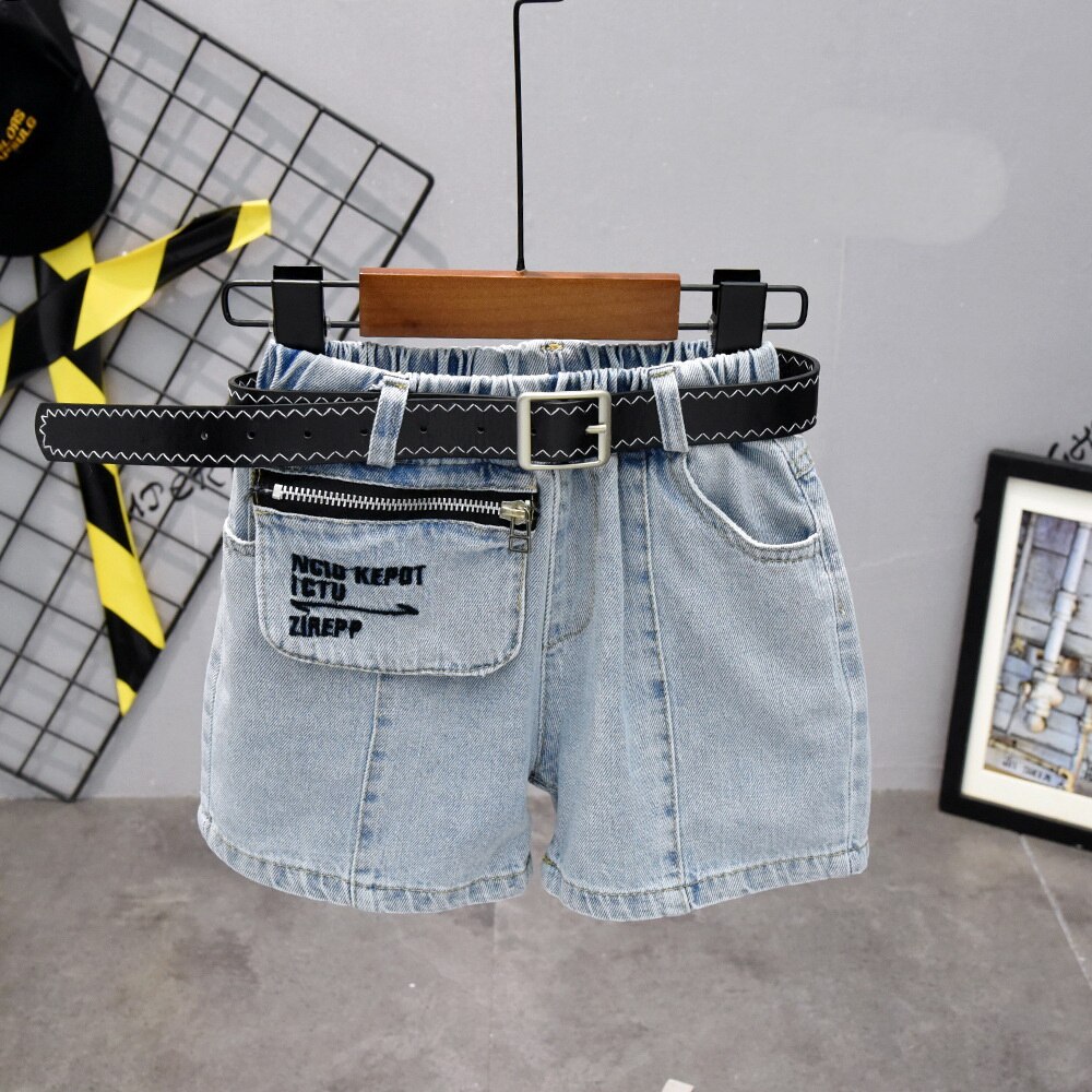 Sommer Kinder Shorts Kleinkind Kinder Kurze Sport Hosen Denim jean Baumwolle Shorts Für Jungen Mädchen Shorts Baby Kleidung 2-7Y: 2T--height 90cm