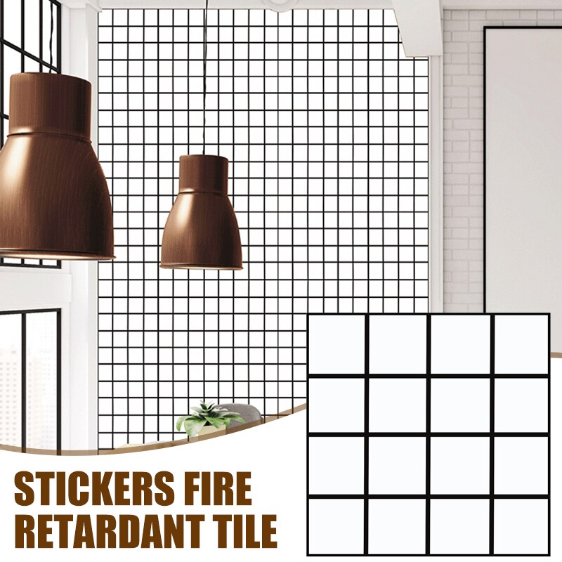 Stickers Fire Retardant Tile for Kitchen Bathroom 30x30cm Waterproof Self-adhesive Wall Paper Home Decoration In Stock