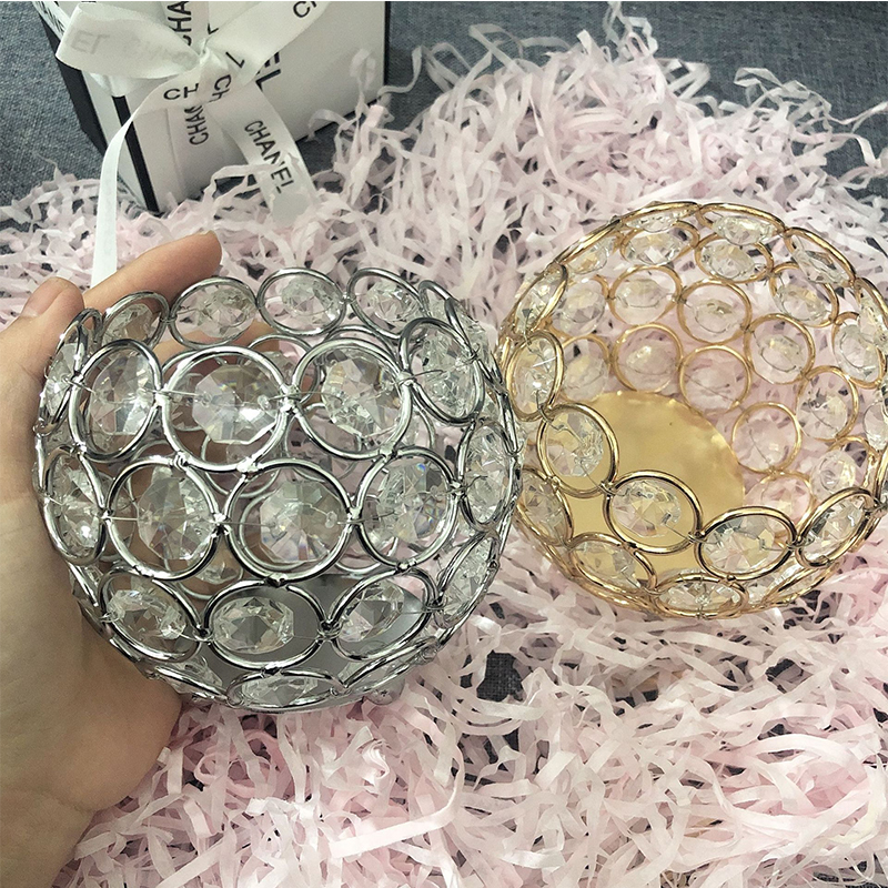 Bougeoir creux en boule de cristal, porte-bougie, romantique, pour Bar de mariage, décoration de maison, chandelier Vintage, accessoires pour bougies