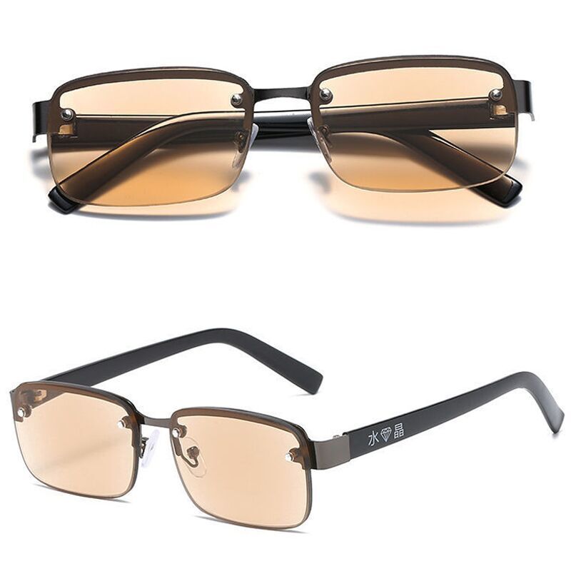 Anti-Scratch Real Glass Lens Reading Glasses Unisex Ultralight Full Rim Unbreakable Presbyopic Diopter Eyewear gold/silver: +400 / Auburn
