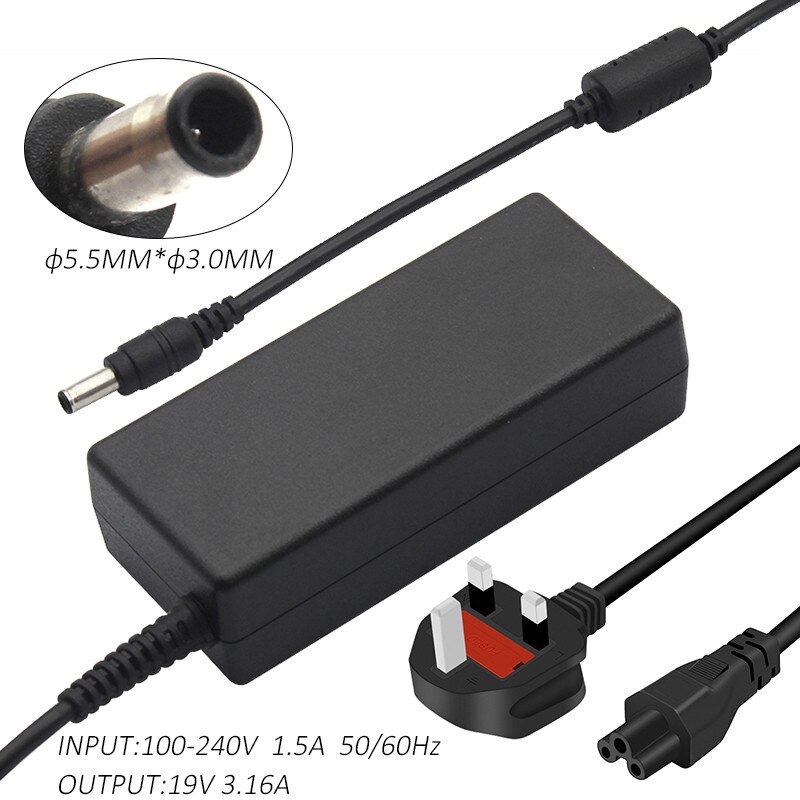 60W 19V 3.15A Ac Adapter Laptop Oplader Voor Samsung NP300E4C NP300E4E NP300E5A NP300E5C NP300E5E NP300V5A NP305E5A NP305E7A: UK