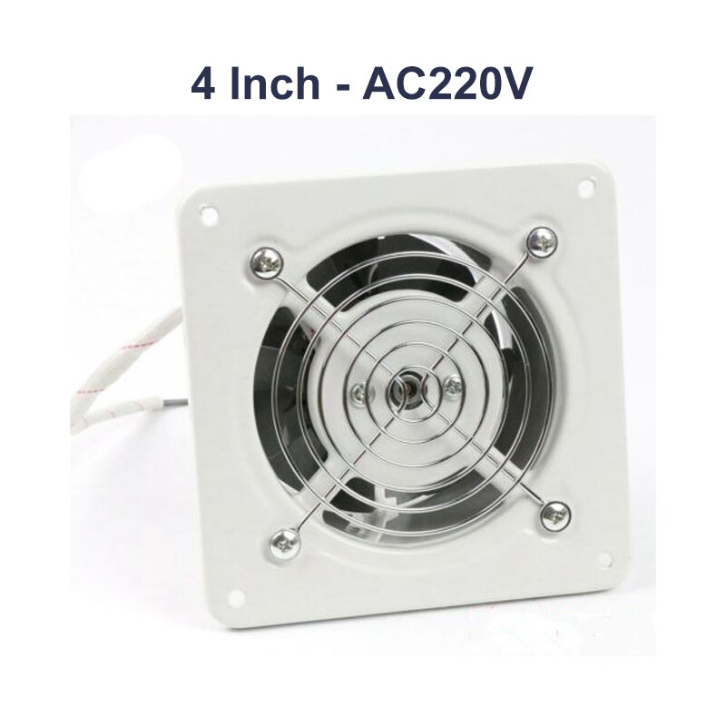 4 Inch High-speed Silent Exhaust Fan Stainless Steel Fan Blade Toilet Window Extractor Exhaust Ventilator Ventilation Fans 25w: EU AC220V