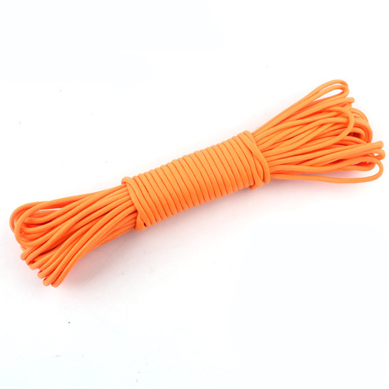 Im Dunkeln leuchtendes Leuchtseil, 9 Stränge, 4 mm Paracord, Nylon, 550 Zeltschnur, Outdoor-Fallschirm-Lanyard, Camping, Überleben, EDC: Rot / 20m