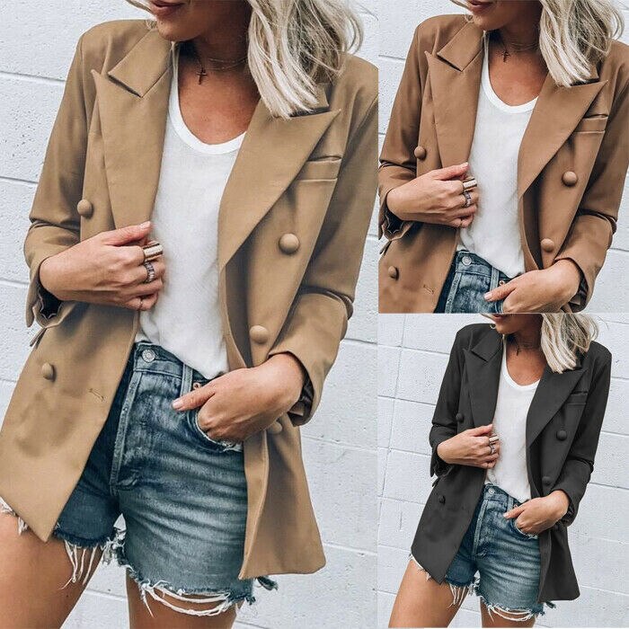 Ca dames trenchcoat slank casual zakelijk blazer pak werkjas bovenkleding tops