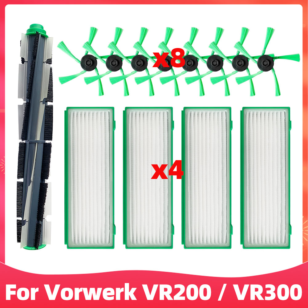 Passend für Höhle Vorwerk VR200 / VR300 Staubsauger: Ersatzteile für sterben Hauptgummiwalzenbürste, seitliche Drehbürsten, HEPA-Filter.: verrotten