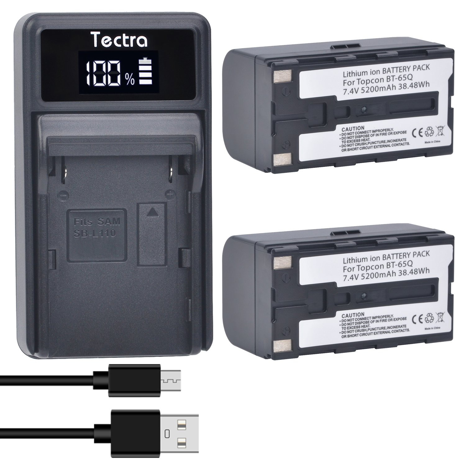 5200mAh BT-65Q BT65Q Battery or LED Charger for Topcon BT-60Q BT-61Q BT-66Q Topcon FC 200 2200 2500,GPT-7000i 7500 GTS-750 900: black