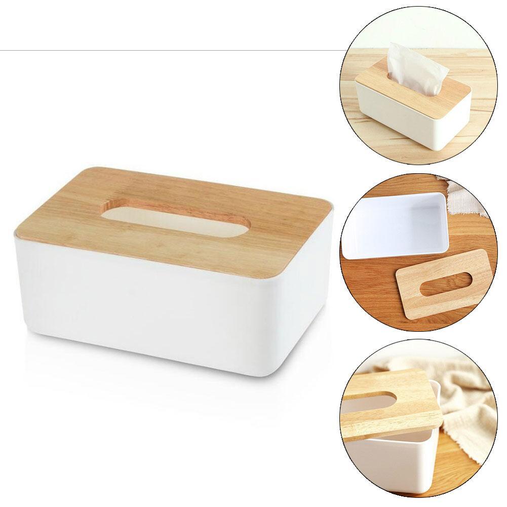 Plastic Tissue Box Modern Wooden Cover Paper with Oak Home Holder Home Tools Organizer Napkins Car Decoration Case Y6F9