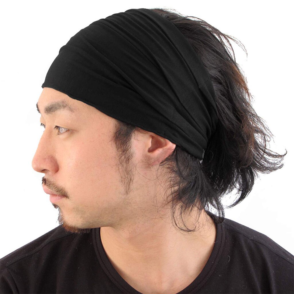 Comfortable Lightweight Japanese Bandana Headbands For Men And Women: Black