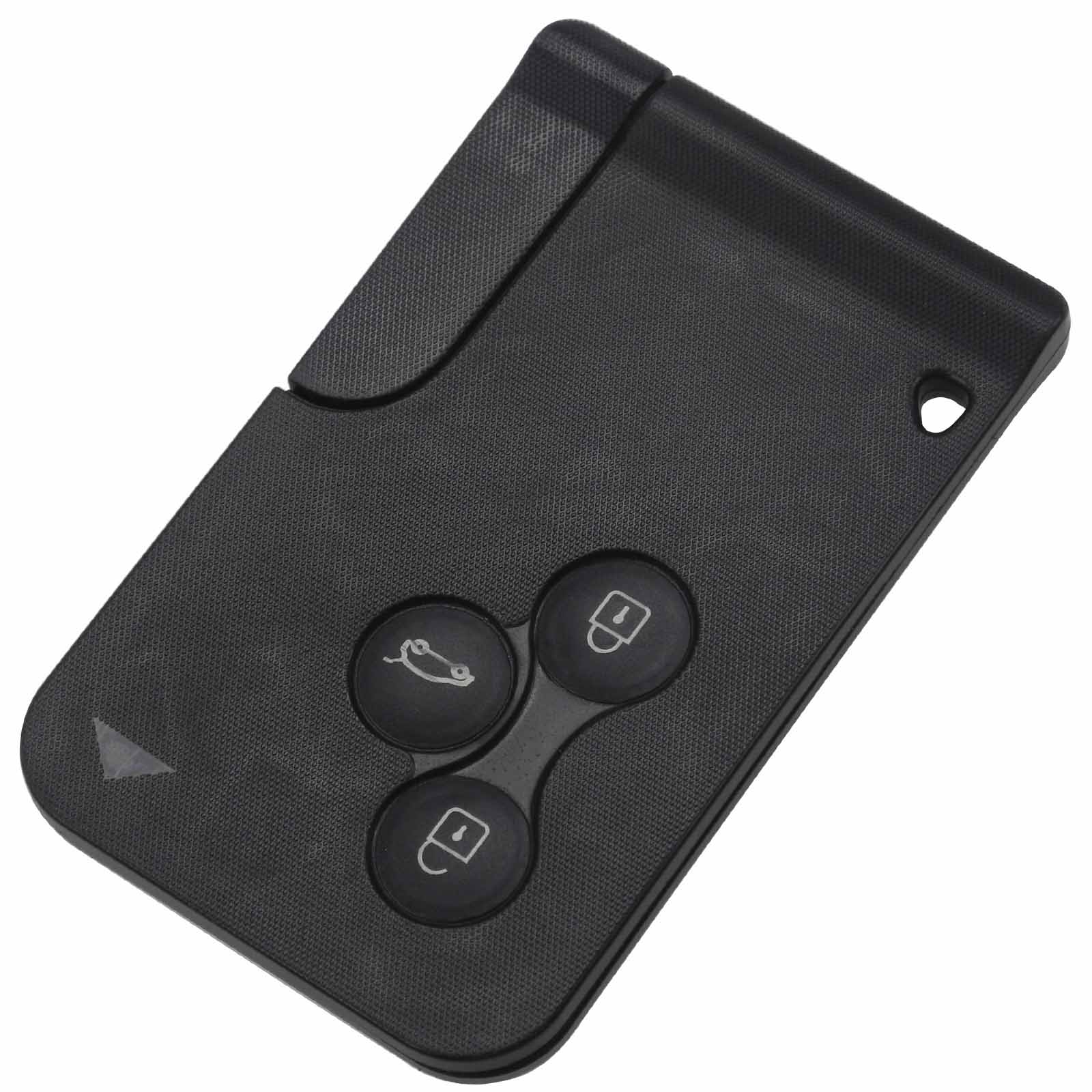 Jingyuqin 3 Knop Smart Card Voor Renault Clio Logan Megane 2 3 Koleos Scenic Card Case Zwart Autosleutelzakje shell Met Kleine Sleutel: 3 knoppen