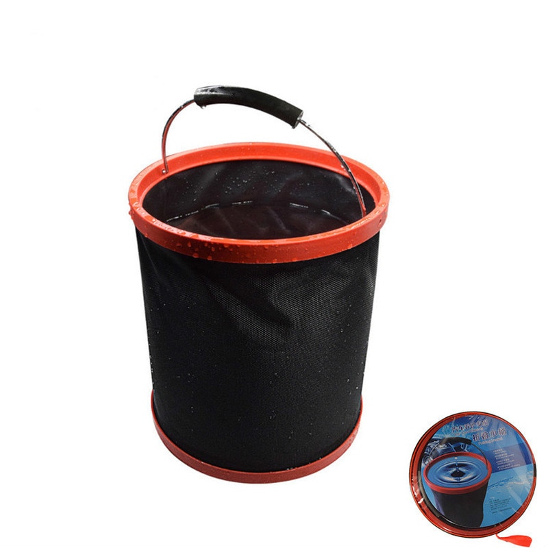 Draagbare 12L Grote Capaciteit Outdoor Camping Vissen Folding Water Emmer Schone Auto Opslag Container Draagbare Vissen Tools