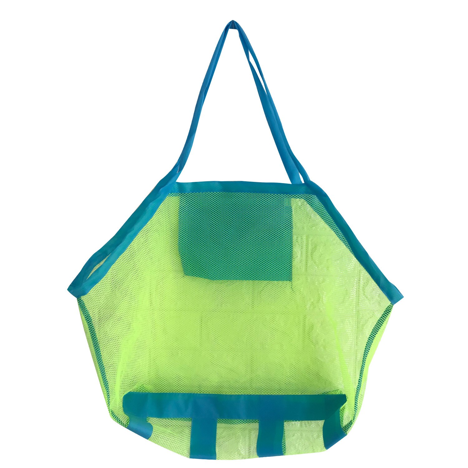 1Pcs Beach Bag Mesh Stay Away From Sand Durable Indoor Outdoor Portable Hand Bag Swimming Sport Toys Storage For Children Kids: Green net