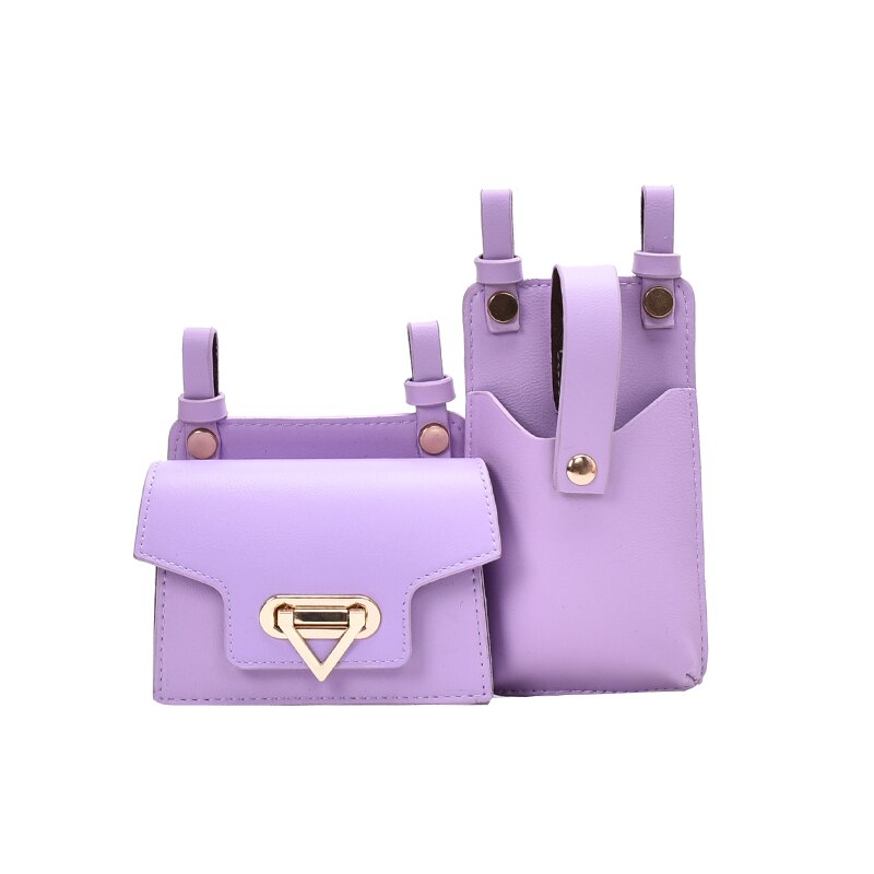 DikizFly-riñonera nueva para mujer, bolso de cintura liso con dos bolsillos, para teléfono, verano, bolso de pecho, bolso de viaje,: Púrpura