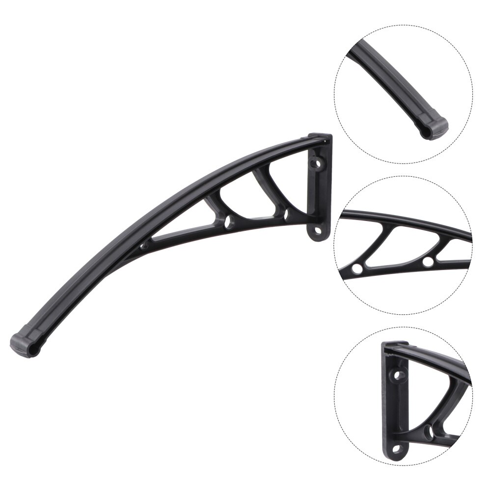 Support d'auvent de balcon extérieur, largeur de la fente de Support de 3mm (noir)