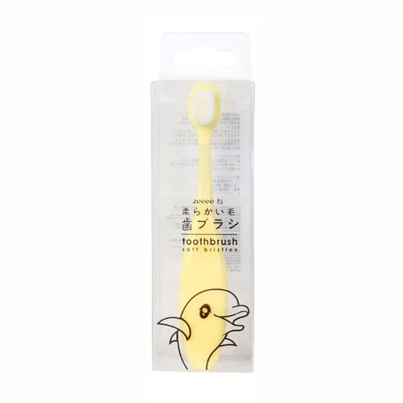Baby Tooth Brush Cute Children Soft Bristle Toothbrush Baby Dental Care Bamboo Fiber Handle Learning Brush Teeth For Kids: Yellow