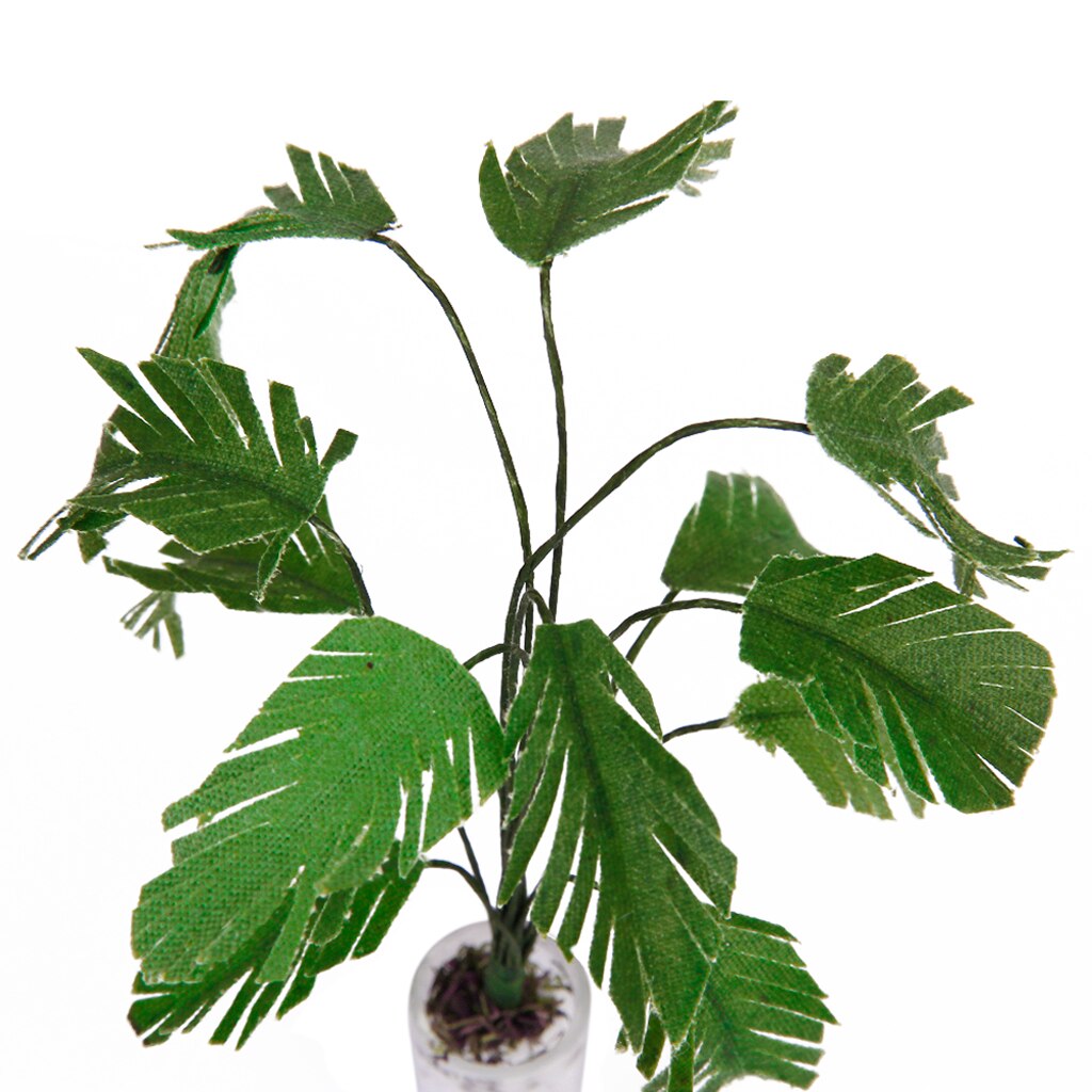 Imitated Dollhouse Plant Glass and Fabric Green Plant Miniature Collection