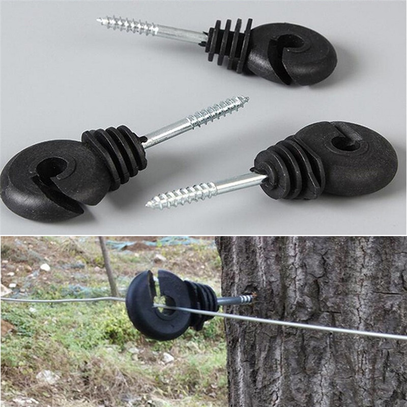 50pcs Electric Fence Offset Ring Insulator Fencing Screw In Posts Wire Safe Agricultural Garden Supplies Accessories Tool