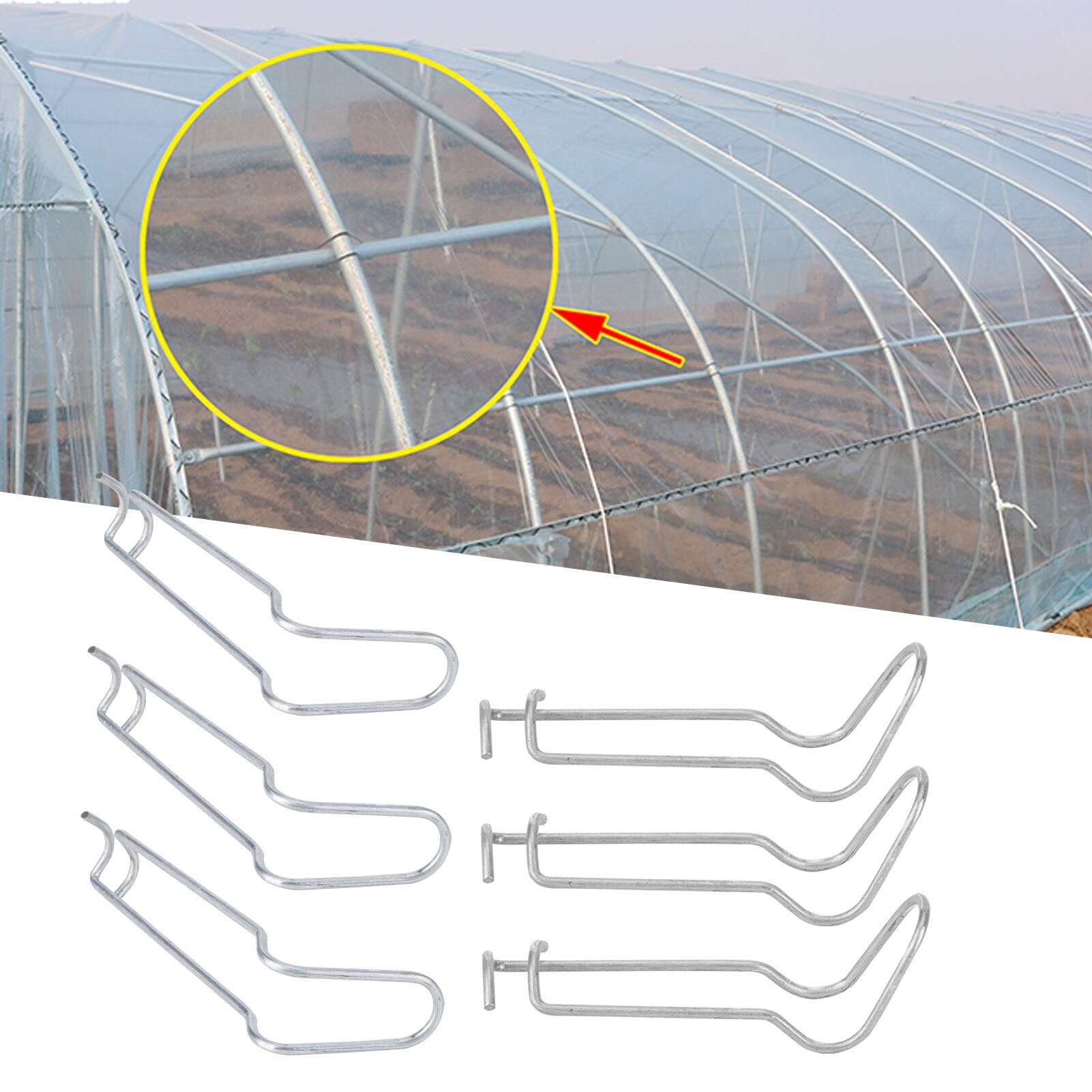 30pcs Plant Support Spring Clip Spring Wire Clip Stainless Steel Fixing Clamp for Garden Greenhouse Agriculture