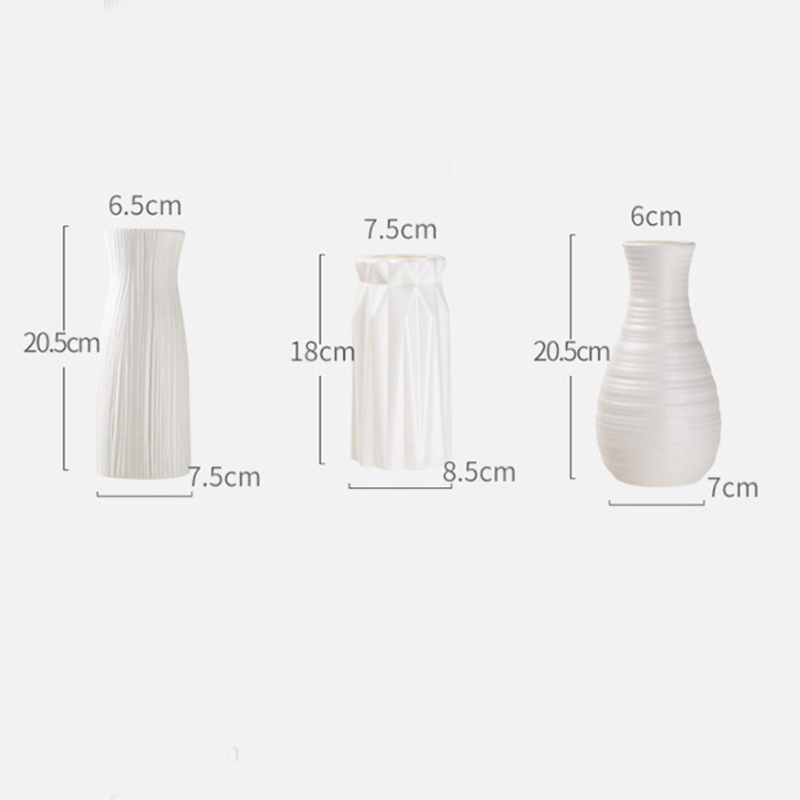 Skandinavisk plastikvase stue soveværelse dekorativ vase simpelt hjem frisk blomsterarrangement vase 1pc