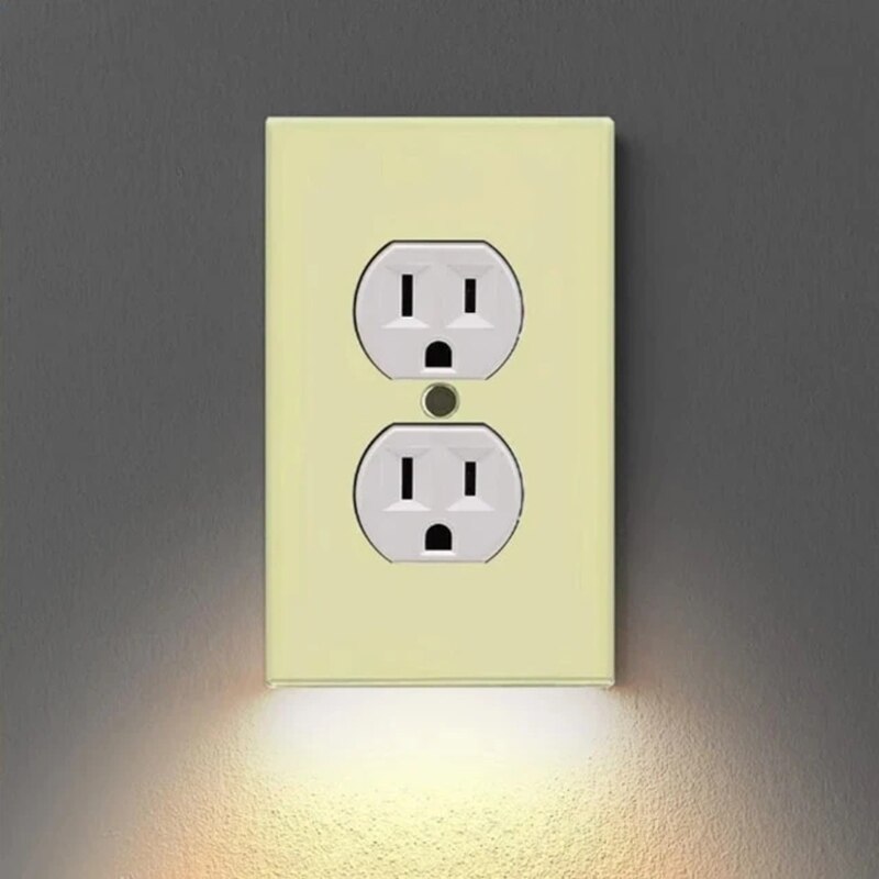 Wall Outlet Cover with LED Night Lights Electrical Outlet Wall Plate with LED Night Lights for Home Decor S7