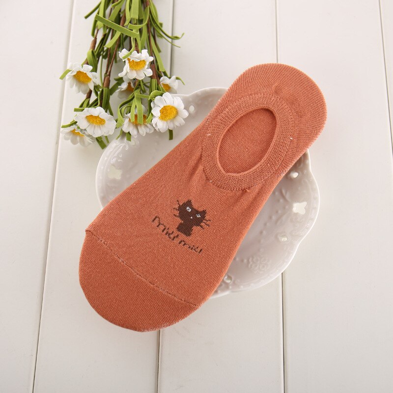 Epous sokker kvinder sød kawaii streetwear sommer forår dyreprint sox tegneserie kat lav ankel usynlig hjemmesko pige: 4