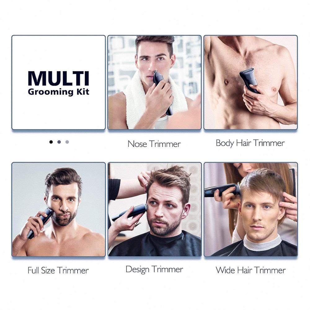 Juego de maquinilla para cortar cabello seco y mojado, cortador de barba, cortador de pelo, máquina de corte de pelo eléctrica recargable, 17 piezas