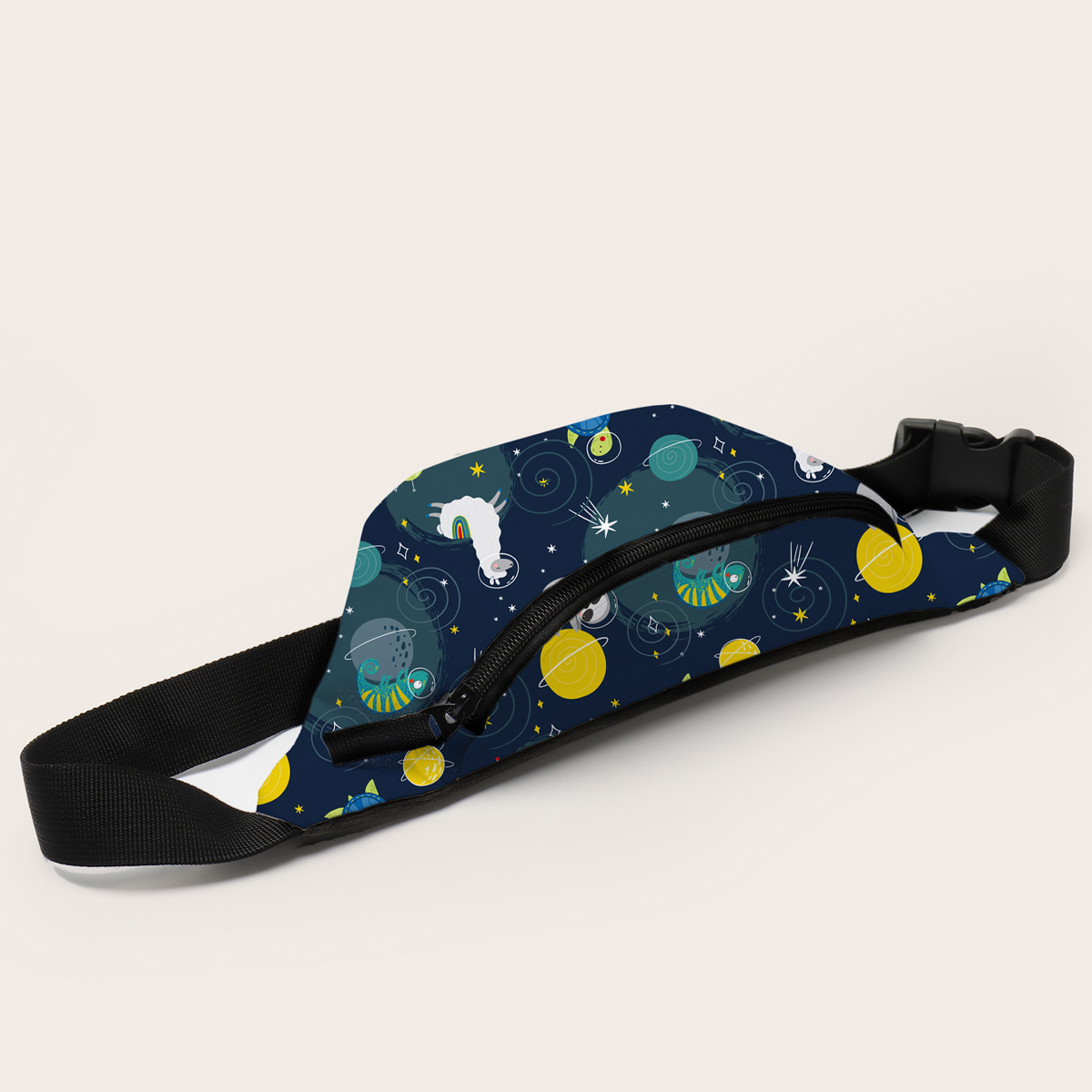 Deanfun 3D Printed Fanny Pack Sloth Printed Waist Bag With Zipper Pouch Bag For Women D18003